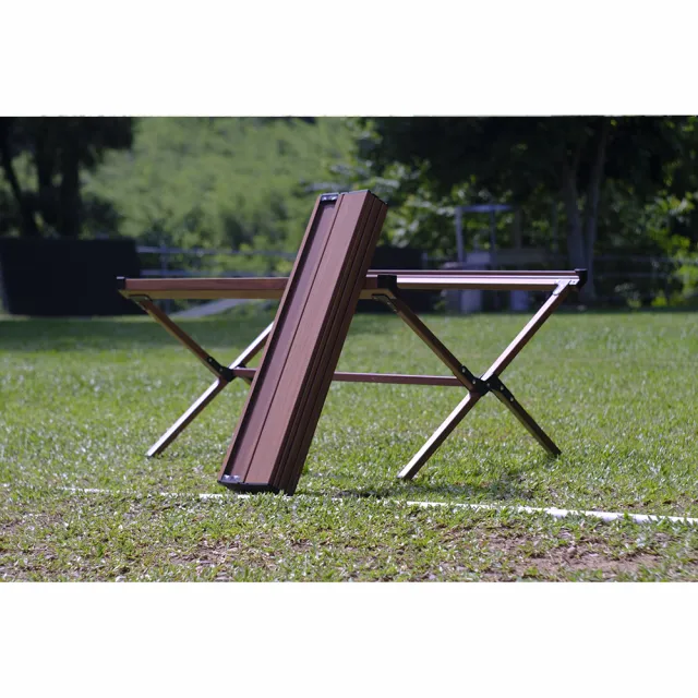 【NUIT 努特】小山屋 鋁合金木紋蛋捲桌 90X70cm 鋁捲桌 炊事桌 萬用桌摺疊仿木紋桌露營桌努特桌(NTT73)