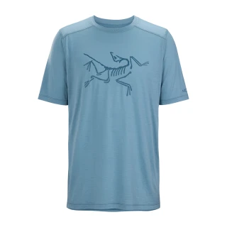 【Arcteryx 始祖鳥】男 Ionia Logo 羊毛短袖圓領衫(快樂藍)