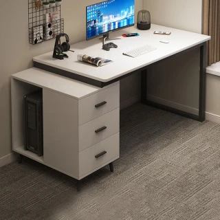 【HappyLife】帶邊櫃電腦桌120公分 Y11019(電腦桌 工作桌 餐桌 桌子 木桌 實木桌 木頭桌 辦公桌)