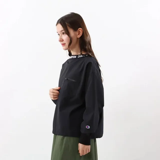 【Champion】官方直營 Womens 口袋長袖Tee-女(黑色)