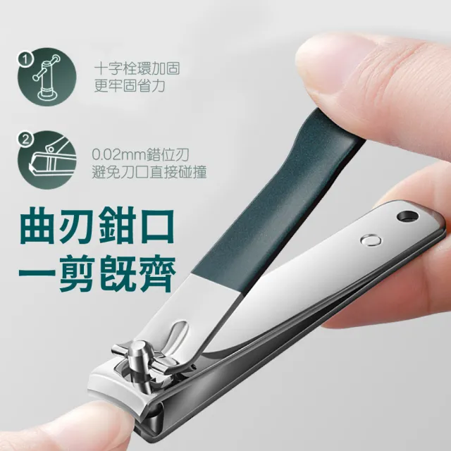 【德系工藝】高碳鋼便攜指甲剪四件組-附精美皮套(指甲刀 銼刀 斜口 奈米指甲銼 居家 美甲)