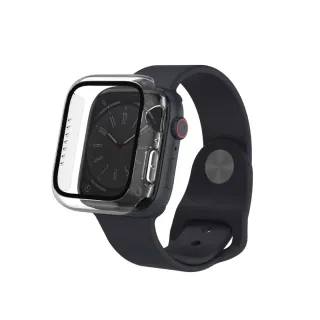 【Philips 飛利浦】Apple Watch SE 44mm 全包覆式鋼化玻璃保護殼-透明(DLK2202T/96)