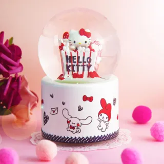 【JARLL 讚爾藝術】Hello Kitty 歡樂派對(水晶球音樂盒)