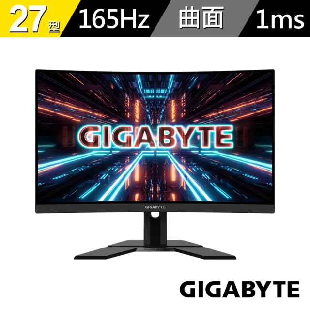 【GIGABYTE 技嘉】G27FC A 27型 FHD Adaptive-Sync曲面電競螢幕(VA/165Hz/1920x1080/HDMI/DP/內建喇叭)