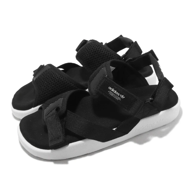 【adidas 愛迪達】涼鞋 Adilette ADV W 女鞋 黑 白 可調整 魔鬼氈 愛迪達(HP2184)