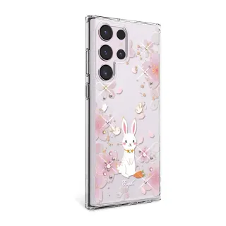 【apbs】Samsung S25/S24/S23/S22系列 輕薄軍規防摔水晶彩鑽手機殼(幸運兔YOU)