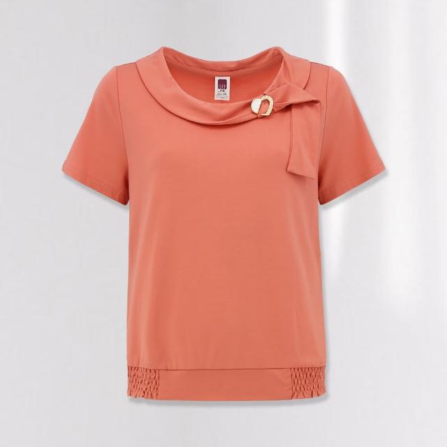 【ILEY 伊蕾】甜美造型翻領領結縲縈上衣(粉色；M-XL；1232071216)