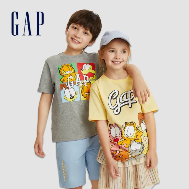 【GAP】男童裝 Logo鬆緊短褲 厚磅密織水洗棉系列-多色可選(663613)