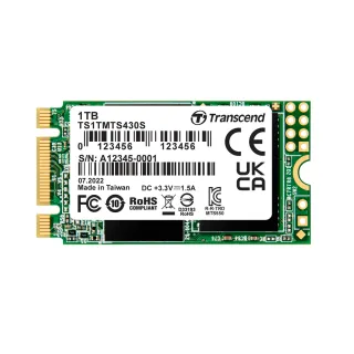 【Transcend 創見】MTS430S 1TB M.2 2242 SATA Ⅲ SSD固態硬碟(TS1TMTS430S 新舊包裝隨機出貨)