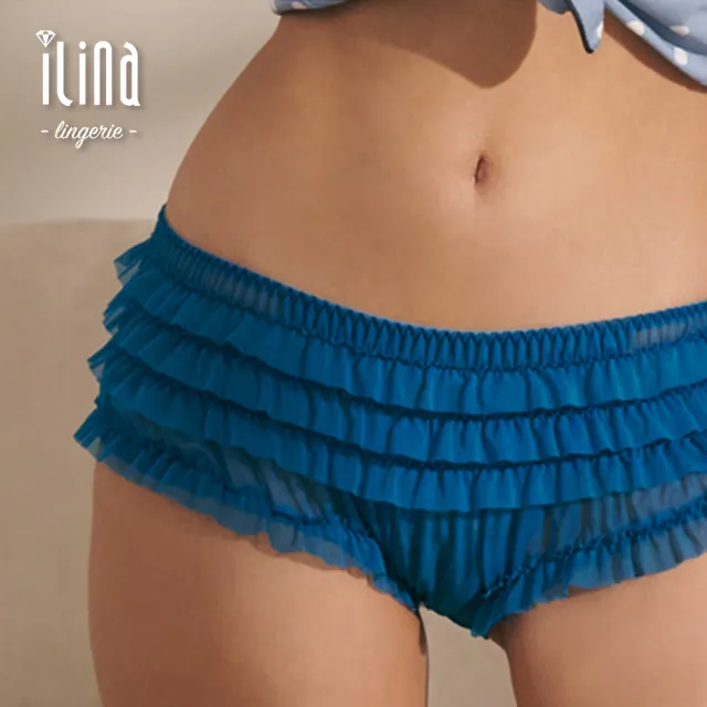【ILINA 璦琳娜內衣】晚安. 輕柔零著感透氣四角褲 夜光藍(睡覺內褲.性感內褲)