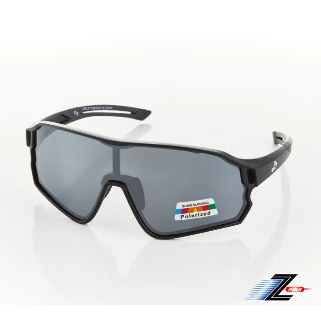 【Z-POLS】新一代PRO款搭載頂級Polarized 強抗UV400電鍍水銀黑偏光運動太陽眼鏡(帥氣消光黑全框設計)