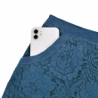 【ILEY 伊蕾】優雅蕾絲後鬆緊短裙(藍色；M-XL；1231062031)