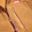 【EDWIN】男裝 露營系列 紅標後搖粒絨刺繡外套(褐色)