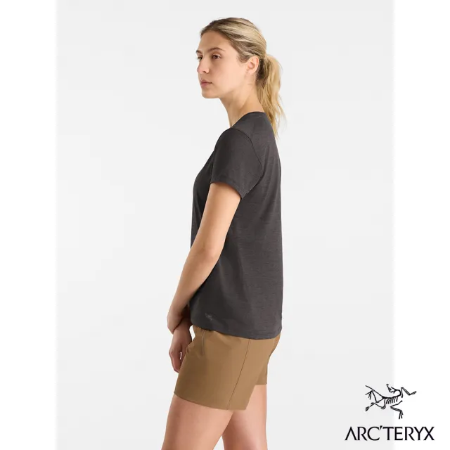 【Arcteryx 始祖鳥官方直營】女 Taema 快乾短袖圓領衫(雜黑)