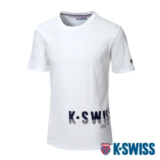 【K-SWISS】棉質吸排T恤 Logo Tee-男-米白(108052-246)