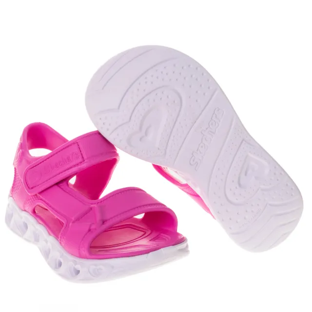 【SKECHERS】女童涼拖鞋系列 愛心閃燈涼鞋 HEART LIGHTS SANDALS(308045LPNK)