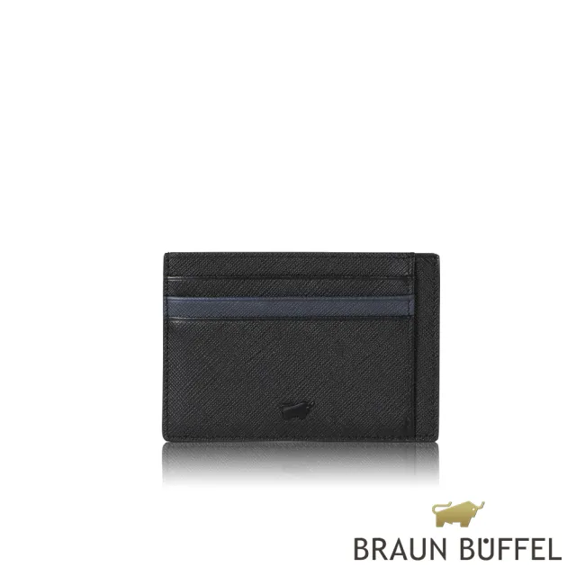 【BRAUN BUFFEL 德國小金牛】台灣總代理 洛菲諾P-II 單層卡夾-黑色(BF347-151-BK)