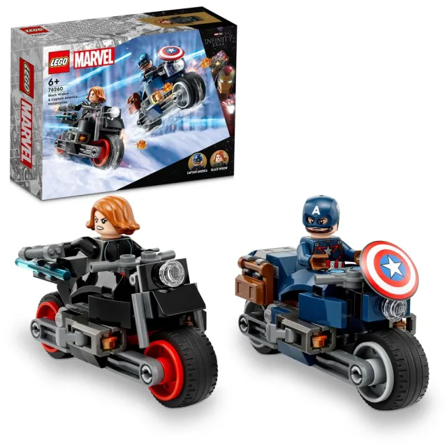 【LEGO 樂高】Marvel超級英雄系列 76260 Black Widow & Captain America Motorcycles(黑寡婦 美國隊長)