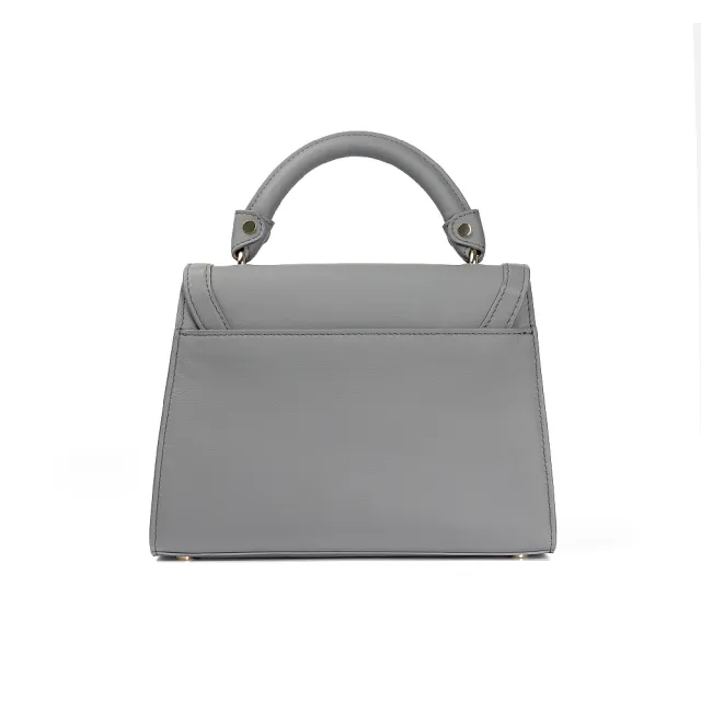 【Premium Authentic】PA．LOCK真皮轉鎖手提包-岩灰色(PA 真皮 鎖頭包 斜背包 側背包 手提包)