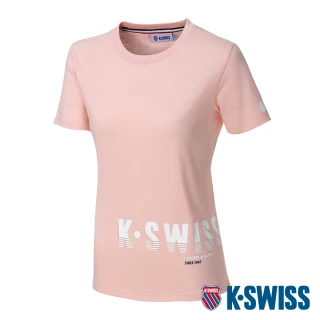 【K-SWISS】棉質吸排T恤 Logo Tee-女-蜜桃橘(198052-694)