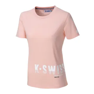 【K-SWISS】棉質吸排T恤 Logo Tee-女-蜜桃橘(198052-694)