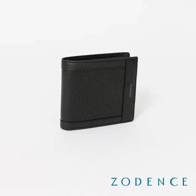 【ZODENCE 佐登司】BLUENOTE進口牛皮4卡零錢袋短夾(黑)