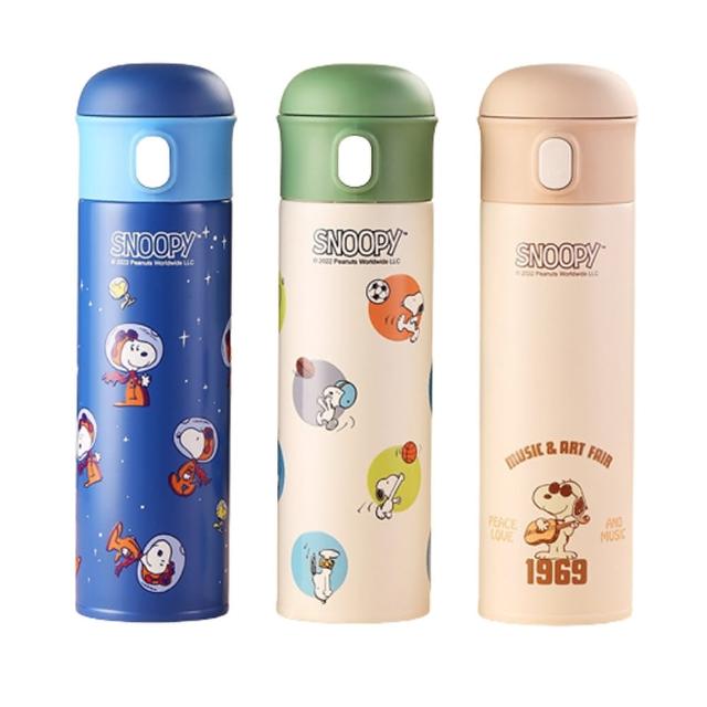 【優貝選】史努比 SNOOPY 316不鏽鋼吸 兩用 保冷/保溫 直飲式水壺 500ML(平輸品)