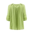 【ILEY 伊蕾】氣質紋理織紋綁帶萊賽爾上衣(綠色；M-XL；1231011002)