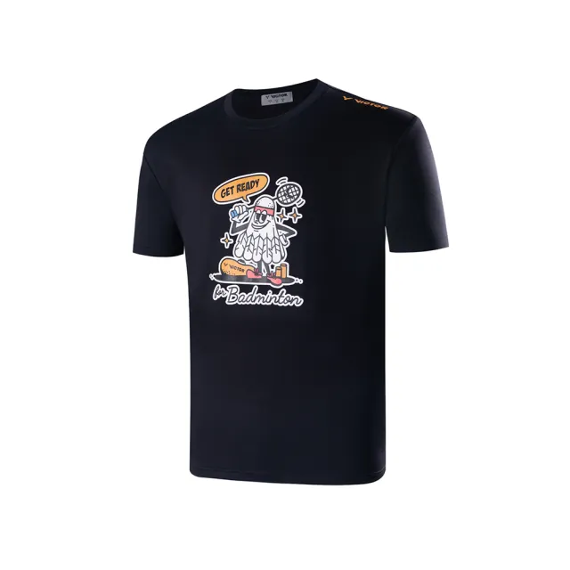 【VICTOR 勝利體育】羽球人插畫 T-Shirt 中性款(T-2305 A白/C黑)