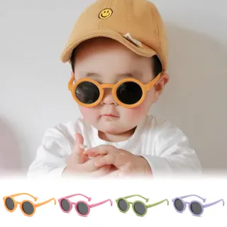 【ALEGANT】丹麥時尚0-3歲小手設計兒童專用輕量矽膠彈性太陽眼鏡(多色任選/台灣品牌/UV400圓框偏光墨鏡)