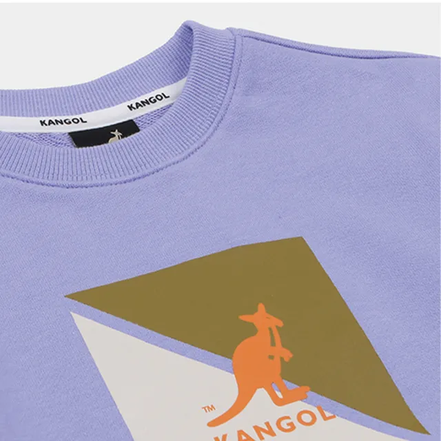 【KANGOL】韓國-KIDS 方框LOGO厚棉上衣-紫色(W22AK109AZ)