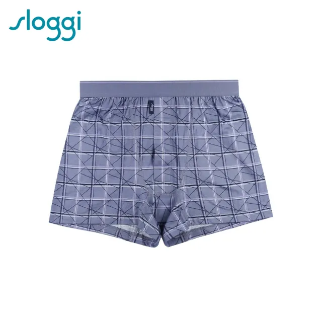 【Sloggi men】CHECKY  經典雙色格紋系列寬鬆平口褲(紳士雅灰)