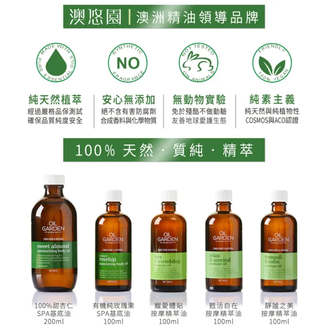 【OiL GARDEN】甜杏仁SPA基底油200ml3入(保濕滋潤)