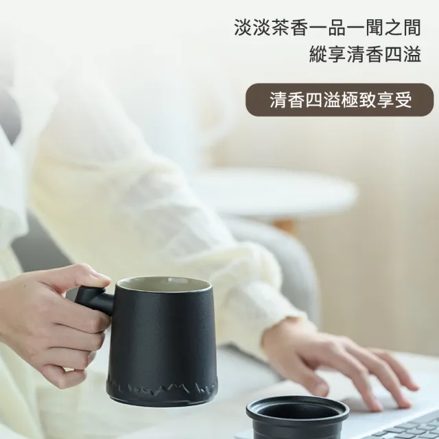 【CITY STAR】靜謐陶瓷茶水分離泡茶杯禮盒裝2入(泡茶杯禮盒)