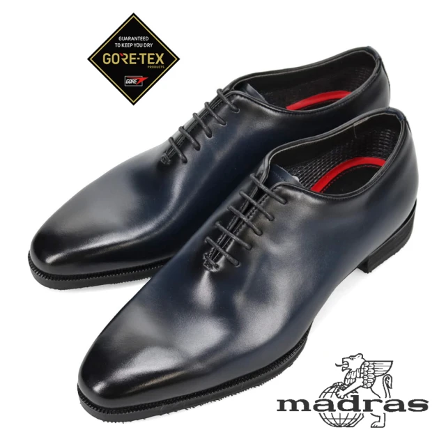 【GEORGE 喬治皮鞋】MADRAS馬德拉斯 Wholecut 防水真皮素面綁帶紳士鞋 -藍315024MS70