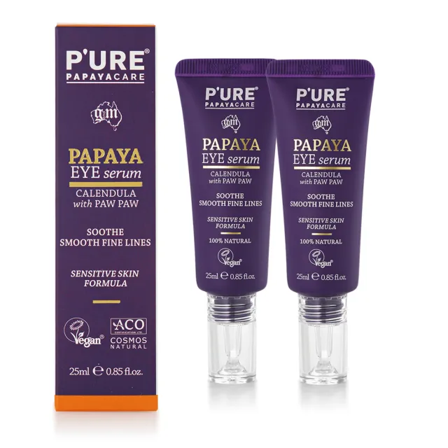 【Pure Papayacare】木瓜眼精華含玻尿酸金盞花(2入組 25ml/瓶-專業級)