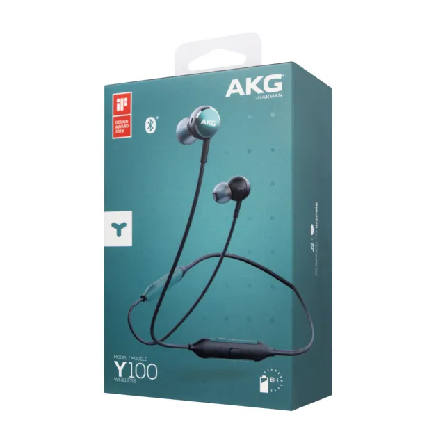 【AKG】Y100 WIRELESS 原廠無線入耳式藍牙耳機 - 綠(台灣公司貨)
