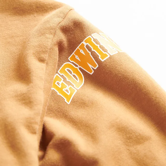 【EDWIN】男裝 橘標 摔角手E君飛踢寬版連帽外套(土黃色)