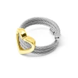 【CHARRIOL 夏利豪】Silver Ring with23K yellow gold plating 鋼索戒指 母親節禮物(02-124-1263-1)