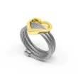 【CHARRIOL 夏利豪】Silver Ring with23K yellow gold plating 鋼索戒指 母親節禮物(02-124-1263-1)
