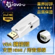 【Bravo-u】FHD to VGA 母 投影機 電腦 傳輸轉接頭 白