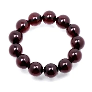 【正佳珠寶】琥珀血珀 頂級全淨體 14.8-15.2mm 櫻桃血珀手珠｜日本彈力繩(附贈鑑定證書)