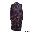 【KAI KAI】多拿紫長版長袖洋裝(女款 60支細膩棉布 印花休閒長洋)