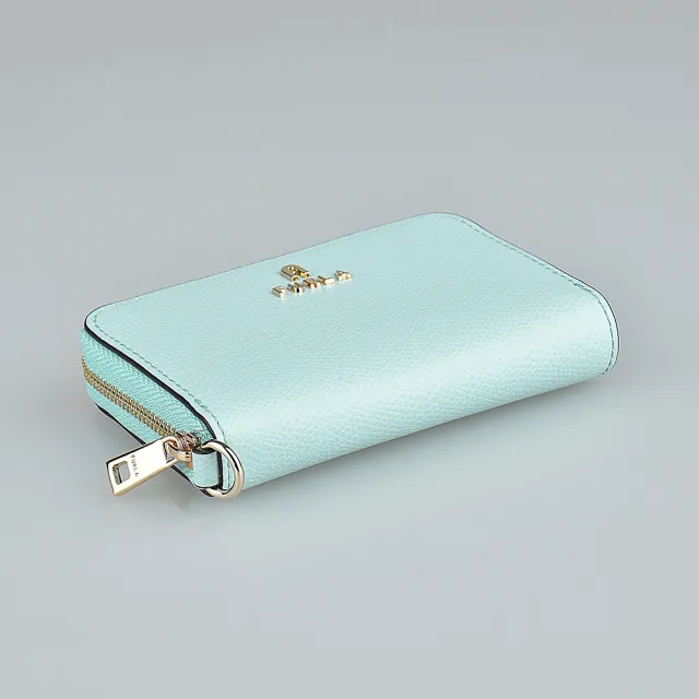 【FURLA 芙拉】FURLA Camelia立體金字LOGO牛皮2卡拉鍊零錢夾包(薄荷綠x棉花糖白)