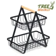 【TreeWalker】木提收納置物籃(大容量雙層設計)