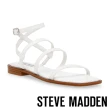 【STEVE MADDEN】SUPERBLY 細帶水鑽方頭平底涼鞋(白色)