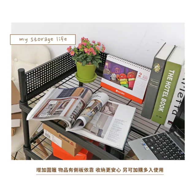 【居家cheaper】45X60X90CM厚鐵框圍籬款三層收納鐵架(波浪架/層架/置物架/儲藏架/貨架/耐重鐵架)