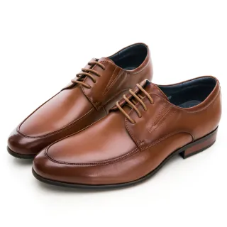 【GEORGE 喬治皮鞋】真皮U型木紋綁帶紳士鞋 -紅棕235020CZ29