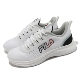 【FILA】慢跑鞋 J923W 男鞋 白 黑 路跑 運動鞋 基本款 緩震 斐樂(1J923W101)