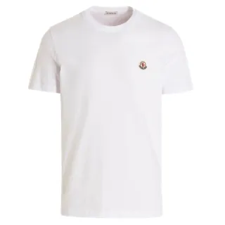 【MONCLER】男款 品牌LOGO 短袖純棉T恤單色三件一組-白色(S號、M號、L號、XL號)
